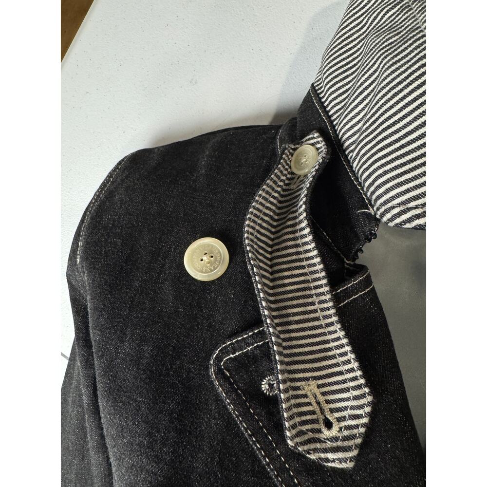 VTG Y2K Lauren Jeans Co. Ralph Lauren Dark Wash Denim Trench Coat M NWOT - Picture 9 of 11